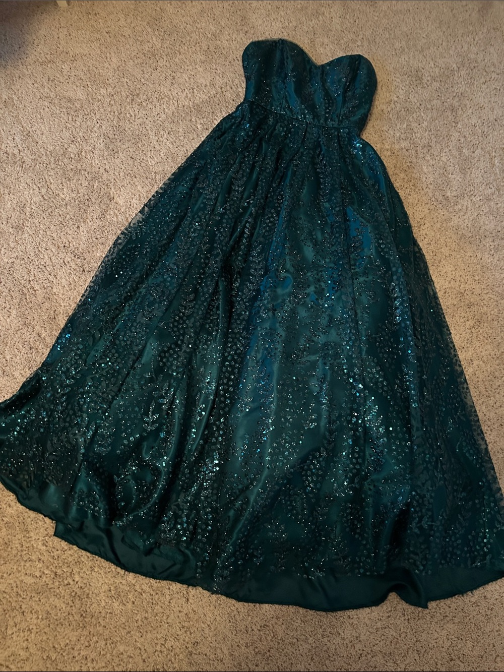 Blondie Nites Strapless Sequined Teal Women’s Dress Size 1 EUC. Wore One Time